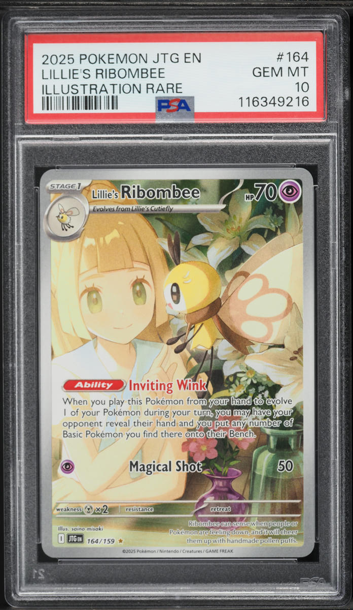 2025 Pokemon Scarlet & Violet Journey Together IR Lillie's Ribombee #164 PSA 10 GEM MINT