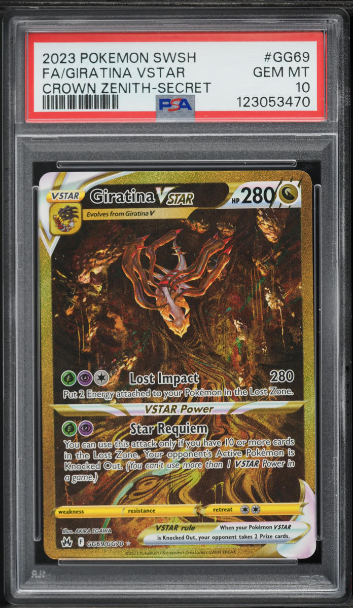 2023 Pokemon Sword & Shield Crown Zenith Gold Rare Giratina VSTAR #GG69 PSA 10 GEM MINT