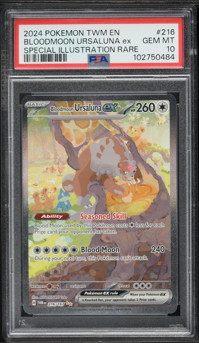 2024 Pokemon SV Twilight Masquerade SIR Bloodmoon Ursaluna EX #216 PSA 10 GEM MINT