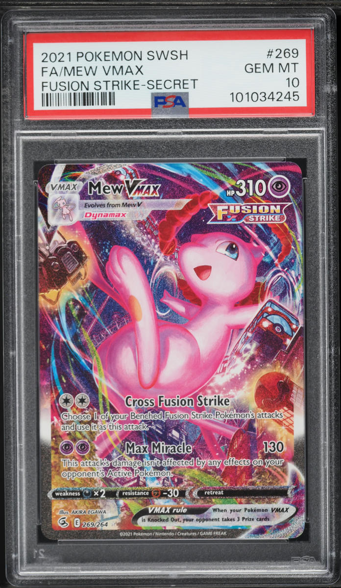 2021 Pokemon Sword & Shield Fustion Strike Alt Art Mew VMAX #269 PSA 10 GEM MINT
