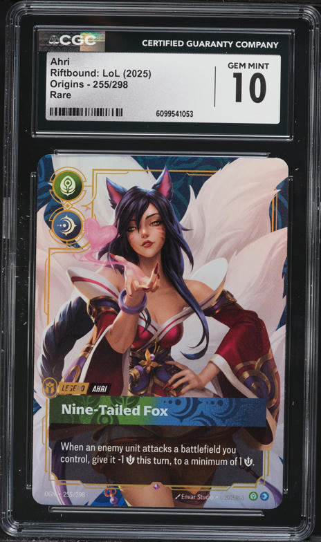 2025 Riftbound League Of Legends Origins Ahri #255 CGC 10 GEM MINT