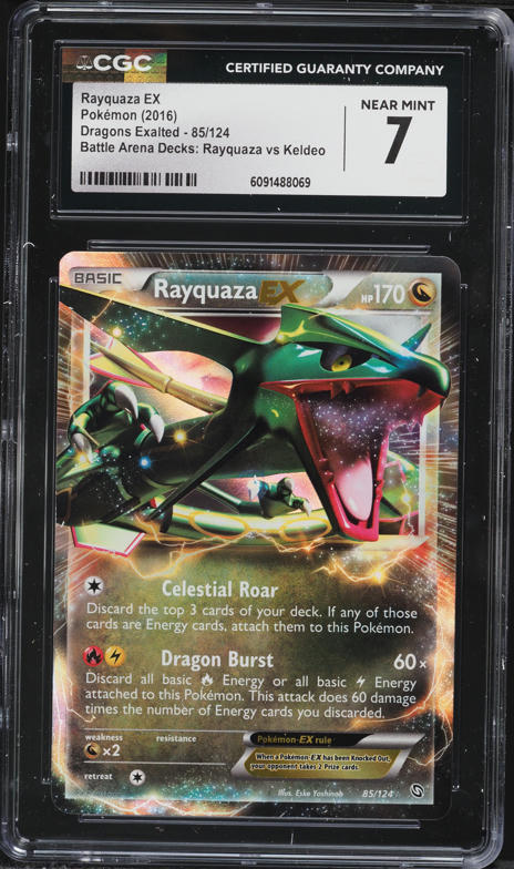 2016 Pokemon Black & White Dragons Exalted Battle Arena Rayquaza EX #85 CGC 7 NRMT