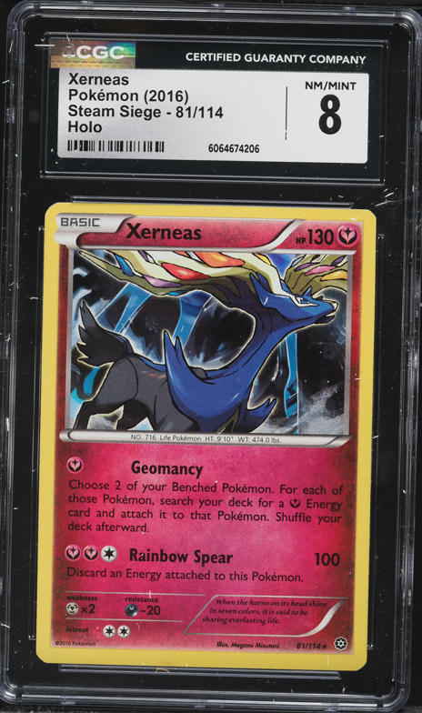 2016 Pokemon XY Steam Siege Holo Xerneas #81 CGC 8 NM-MT
