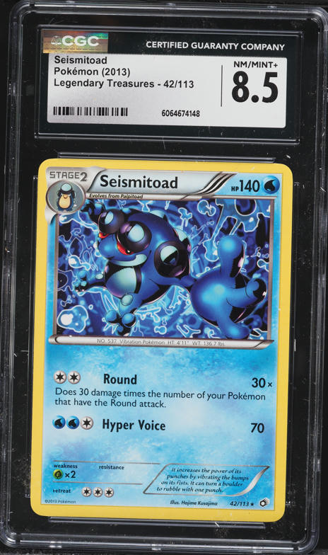 2013 Pokemon Black & White Legendary Treasures Seismitoad #42 CGC