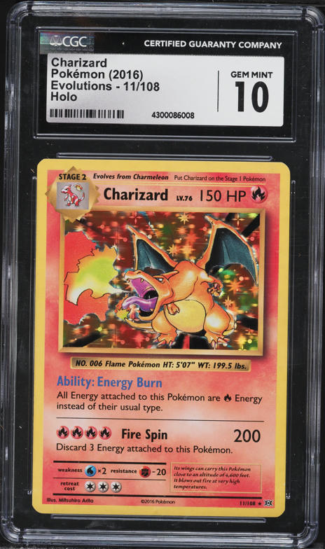 1997 Pokemon Japanese Topsun Prism Charizard #6 CGC 10 PERFECT on