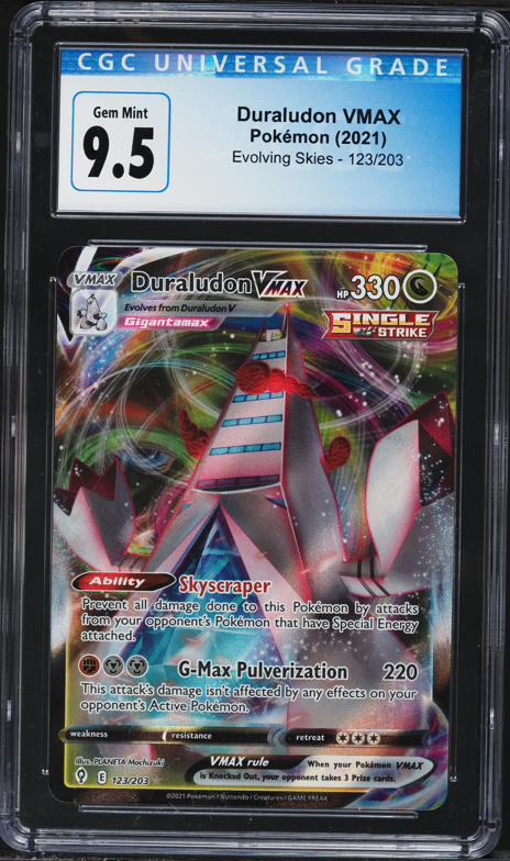 2021 Pokemon Sword & Shield Evolving Skies Full Art Duraludon VMAX #123 CGC 9.5 GEM MINT