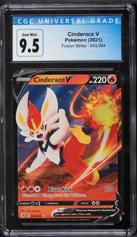 cinderace v pokemon card & Vmax 045/264 - Fusion Strike Evolves from null Type Cinderace V Pokemom Card 018/72