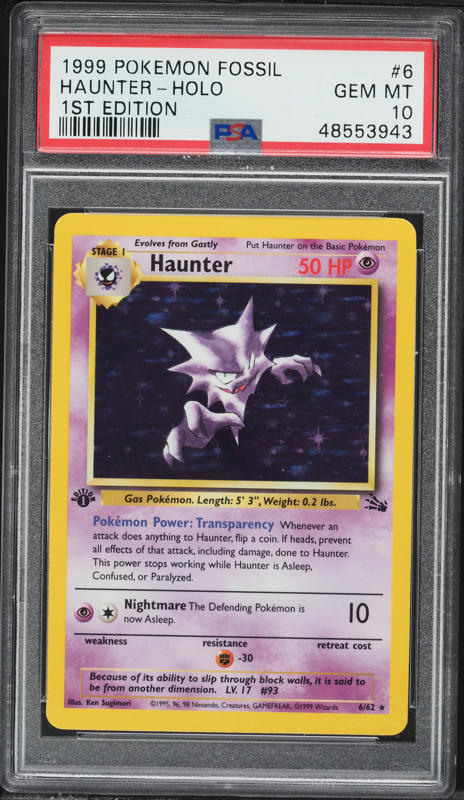 1999 Pokemon Base Set Shadowless Haunter #29 PSA 10 GEM MINT on