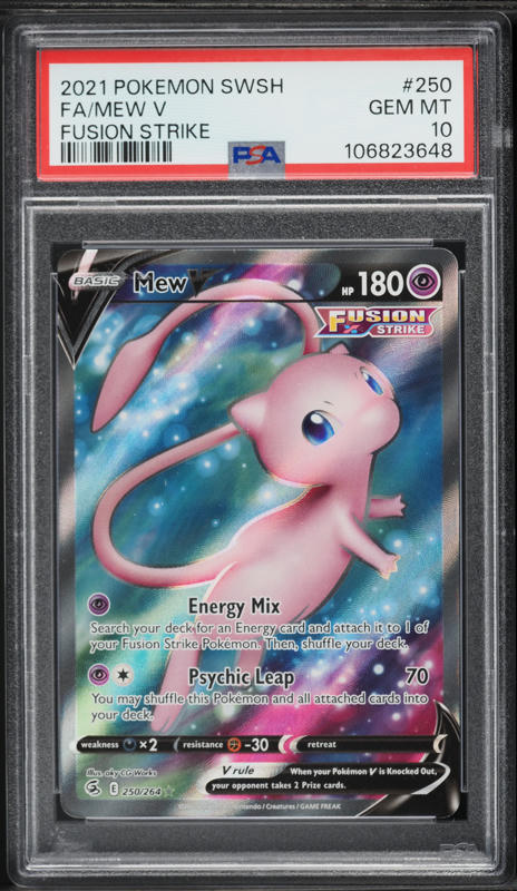 2021 Pokemon Sword & Shield Fusion Strike Full Art Mew V #251 PSA