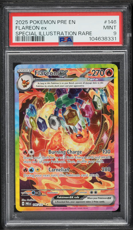 2025 Pokemon Scarlet & Violet Prismatic Evolutions SIR Flareon EX #146 PSA 9 MINT