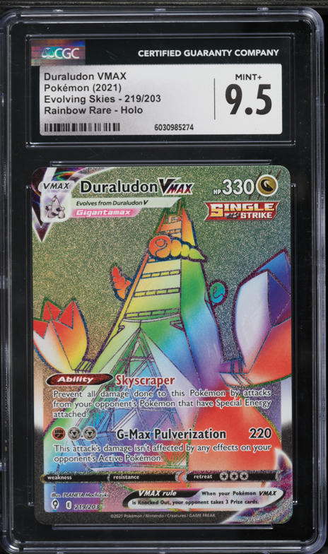 2021 Pokemon Sword & Shield Evolving Skies Hyper Rare Duraludon VMAX #219 CGC 9.5 MINT+