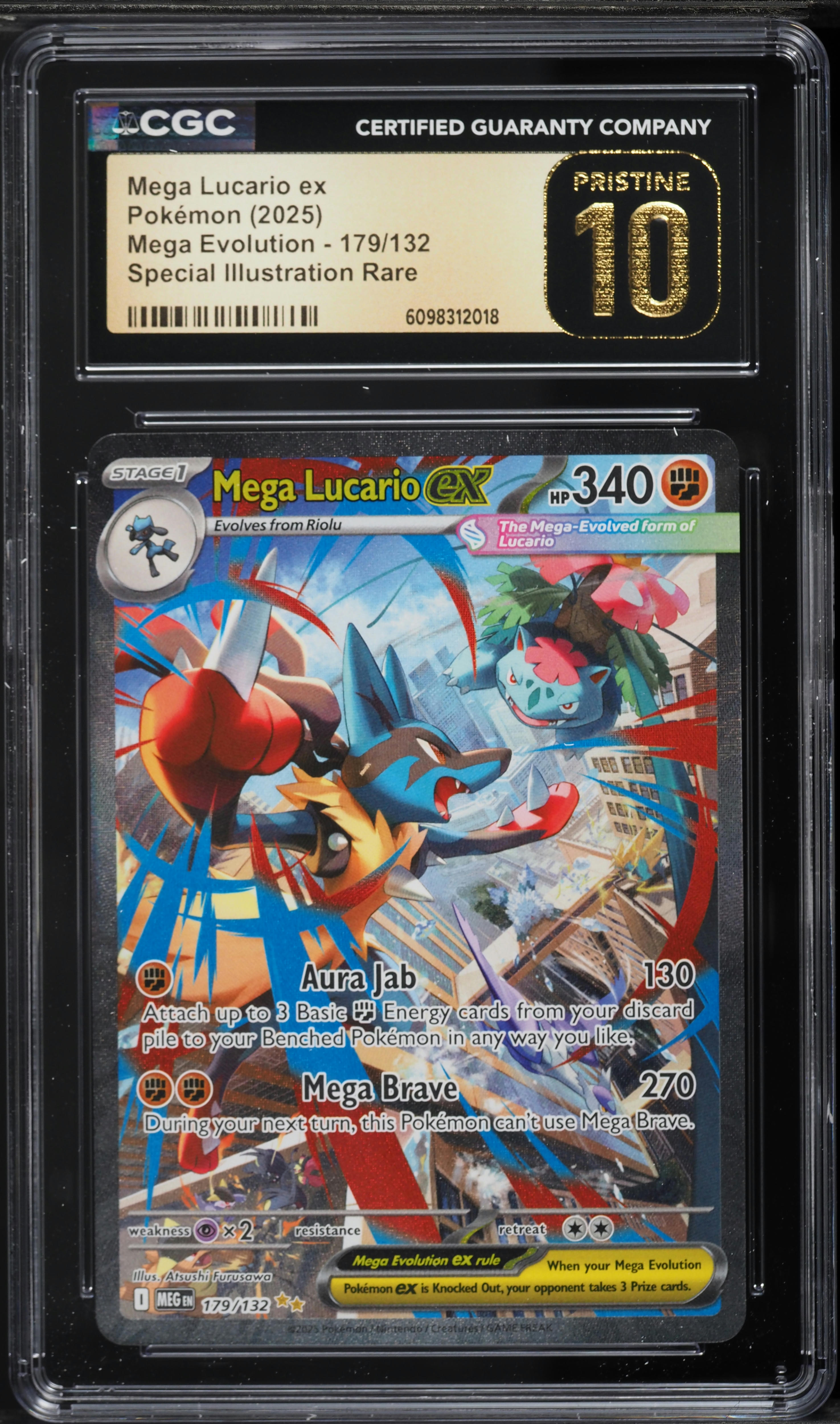 2025 Pokemon Mega Evolution SIR Mega Lucario ex #179 CGC 10