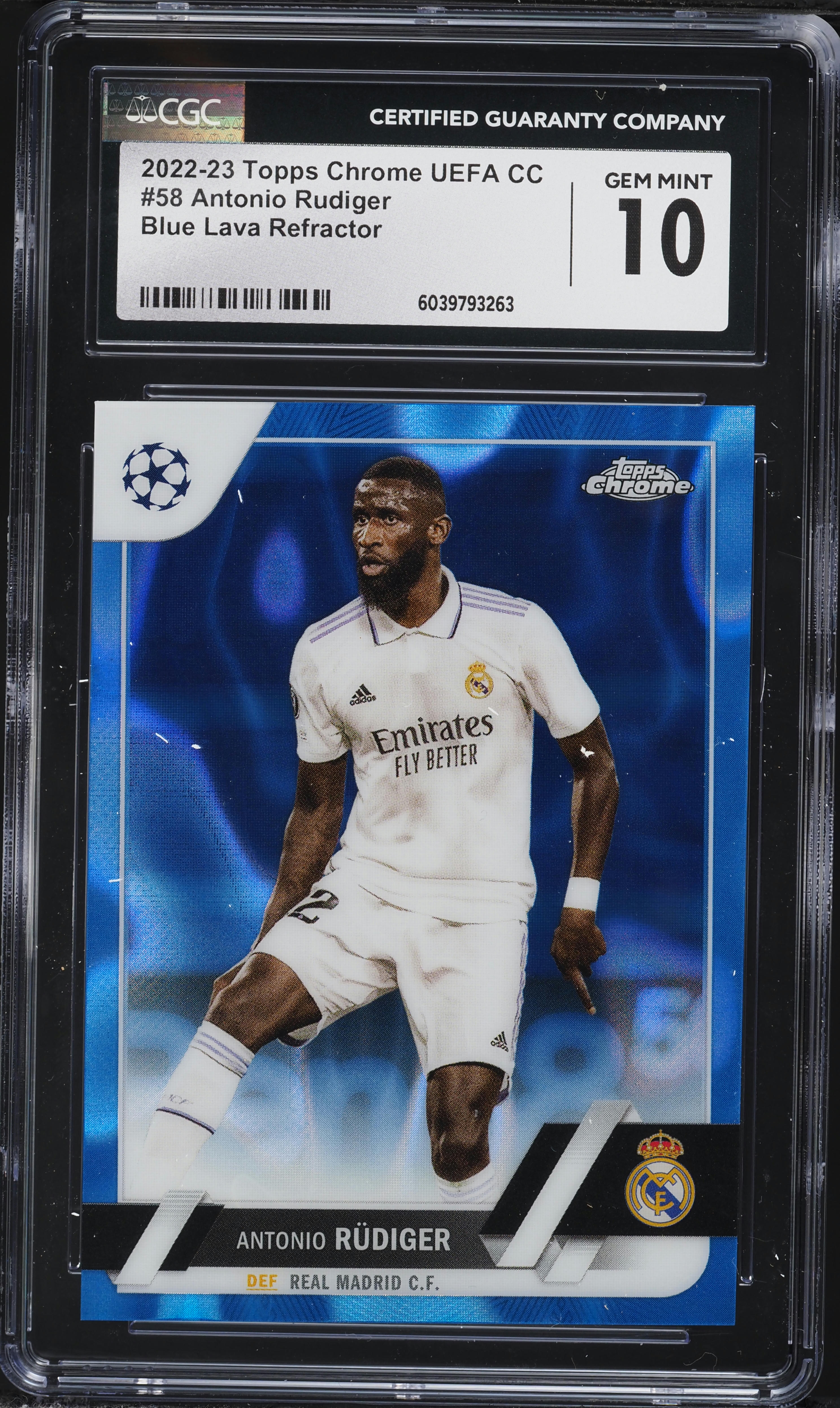 2022 Topps Chrome UEFA Club Competition Blue Lava Refractor