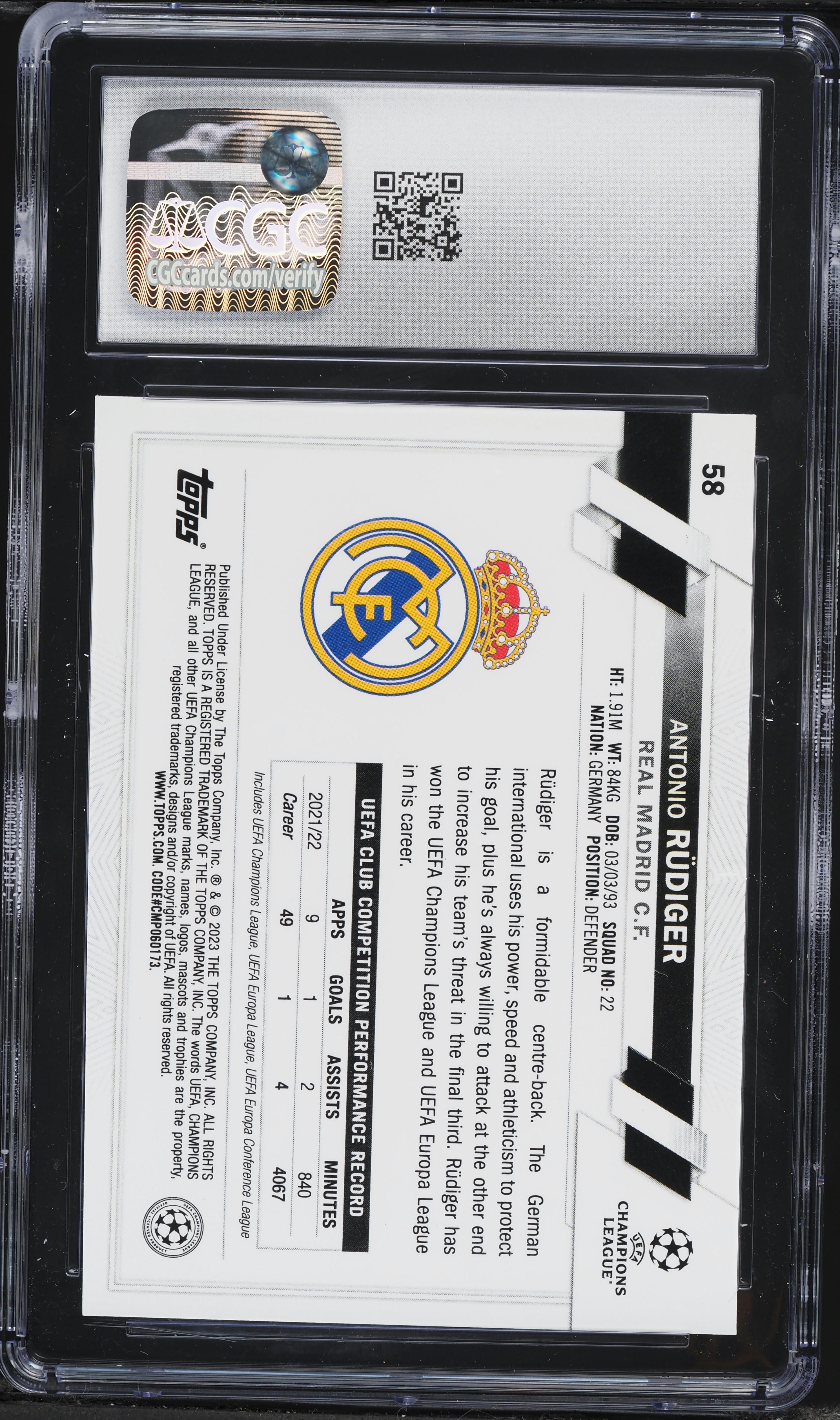 2022 Topps Chrome UEFA Club Competition Blue Lava Refractor