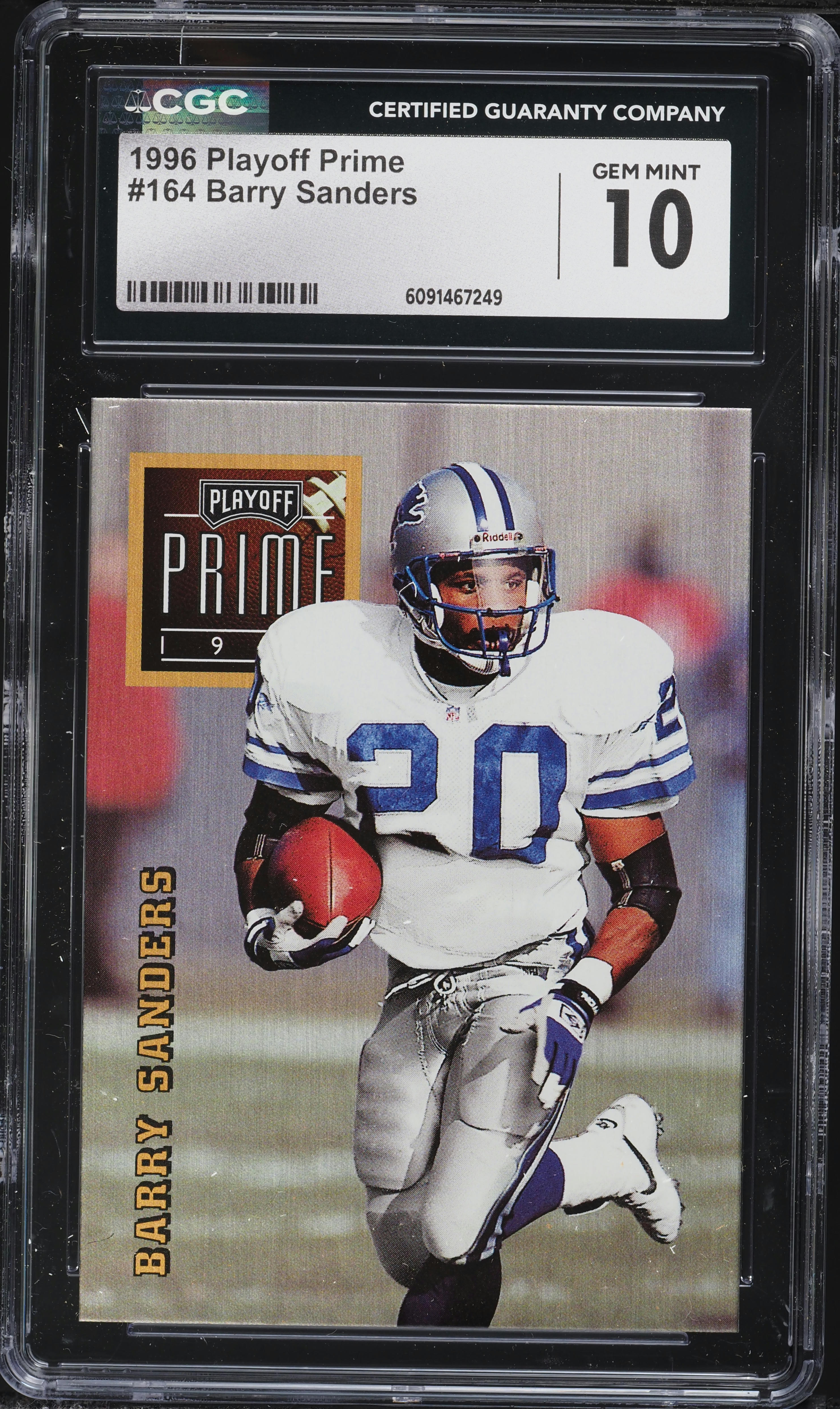 1996 Playoff Prime Barry Sanders #164 CGC 10 GEM MINT on Fanatics