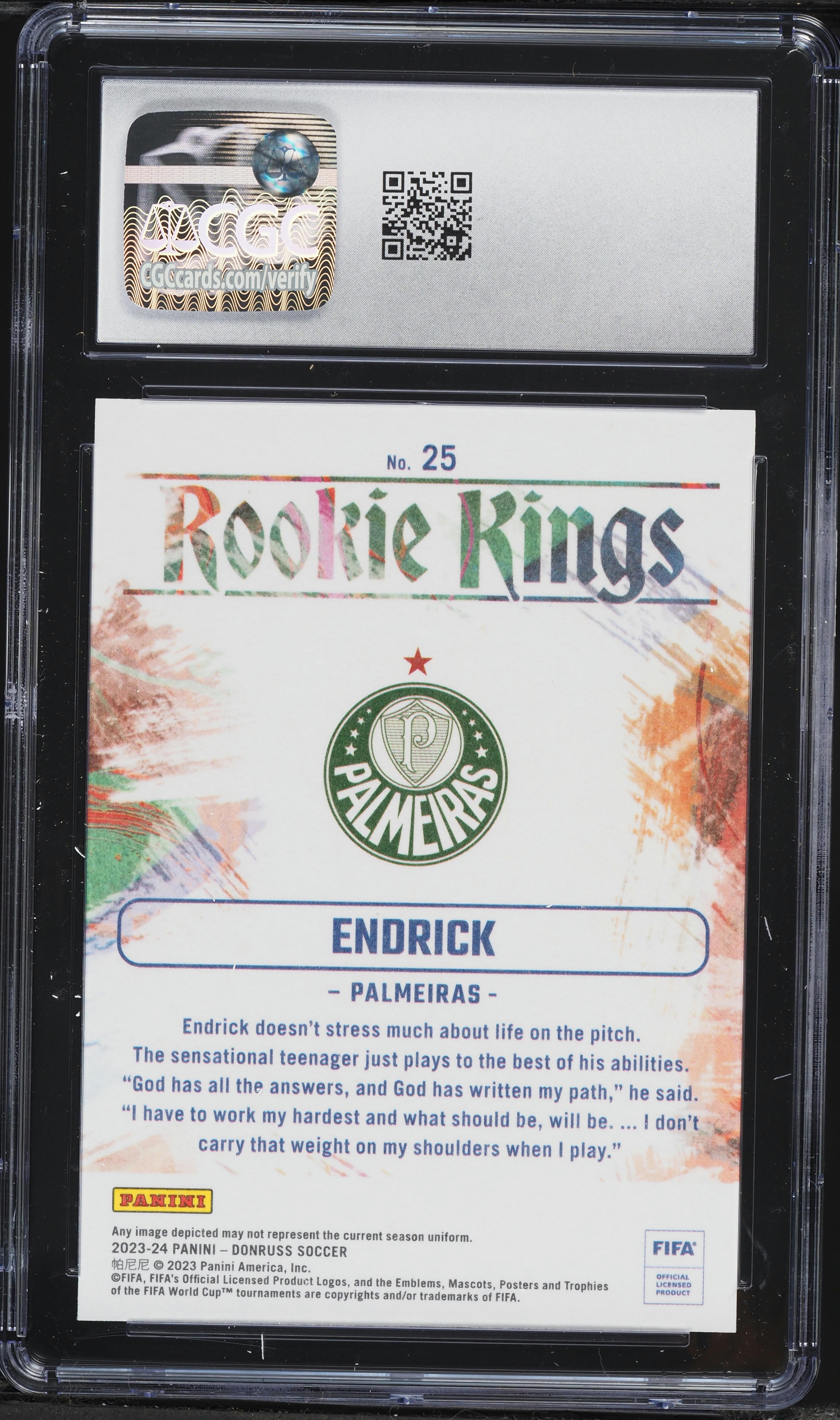 Carte à Collectionner Endrick (Palmeiras) - Optic Argyle SP PSA 9, Donruss 2023-24 FIFA, Rookie