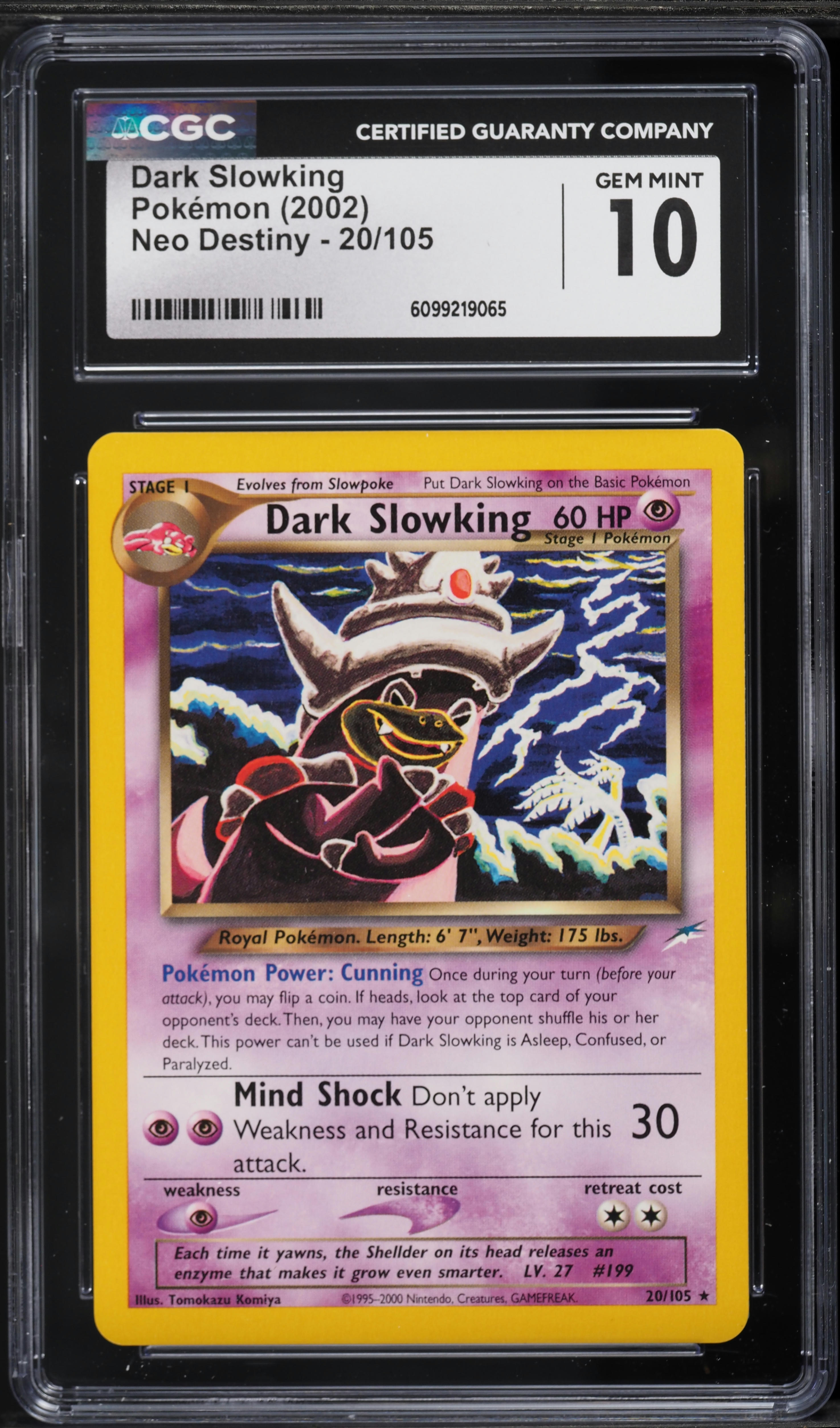2002 Pokemon Neo Destiny Dark Slowking #20 CGC 10 GEM MINT on