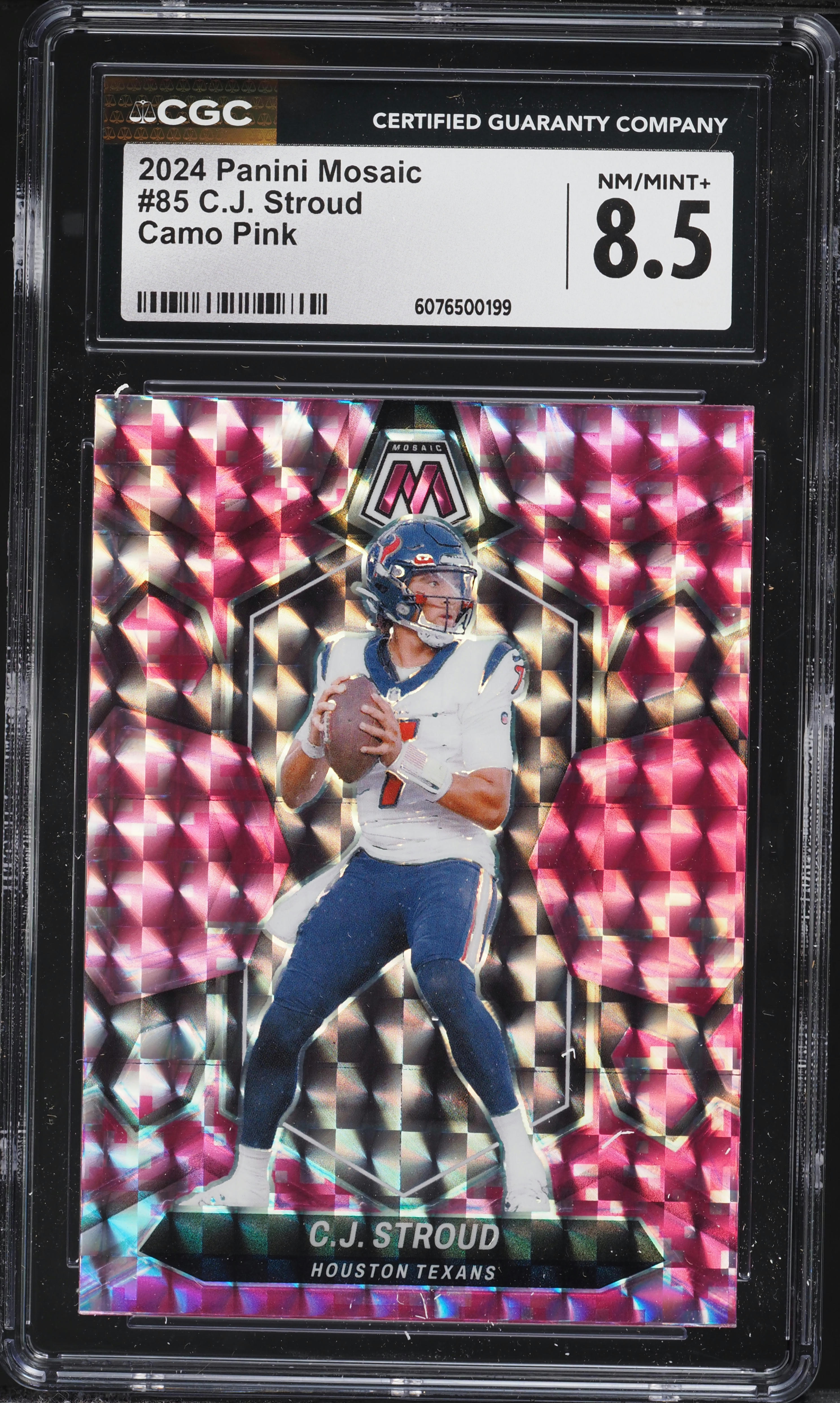 2024 Panini Mosaic Camo Pink Prizm C.J. Stroud #85 CGC 8.5 NM-MT+