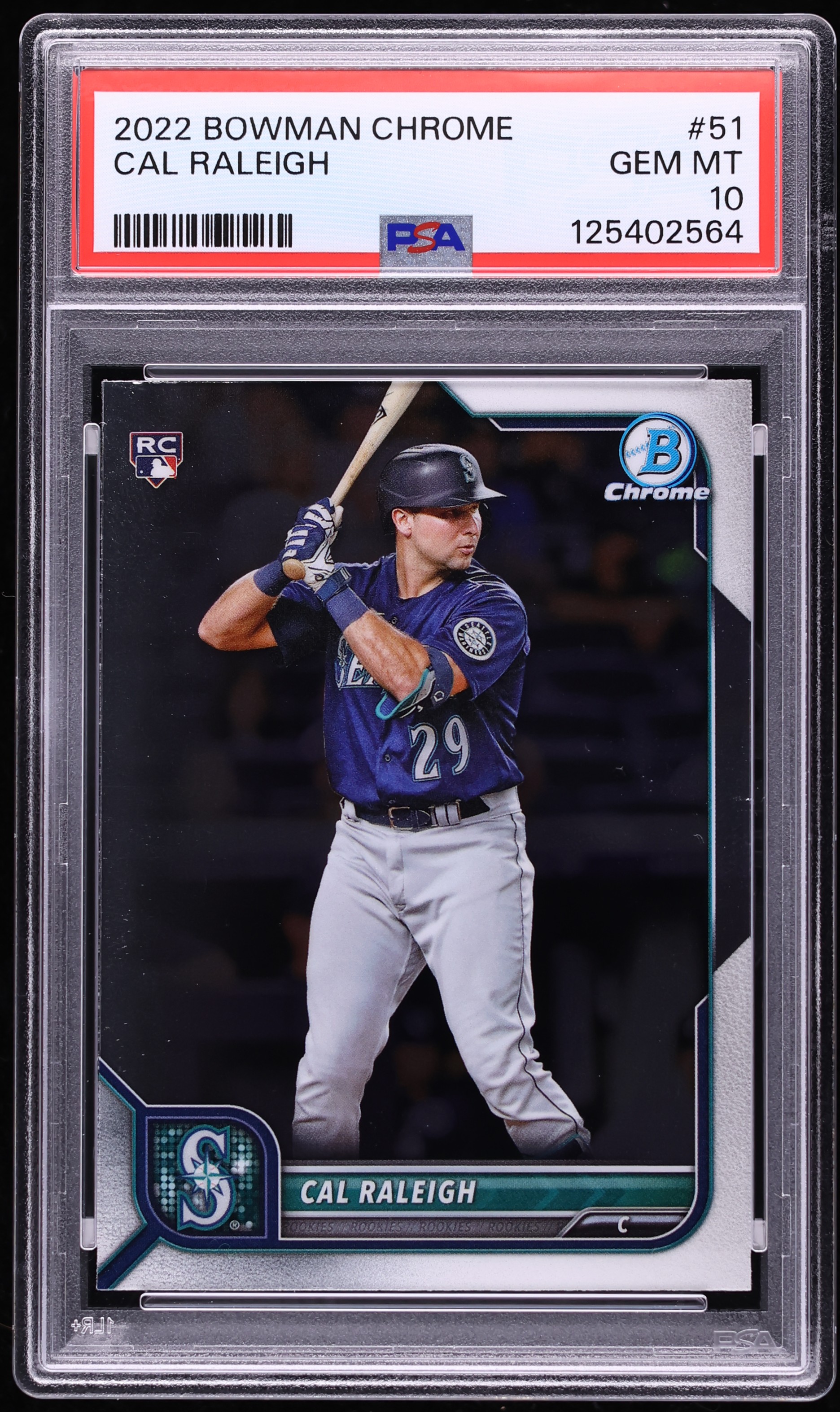 2022 Bowman Chrome Cal Raleigh RC Auto Rookie 直筆サイン Cal 