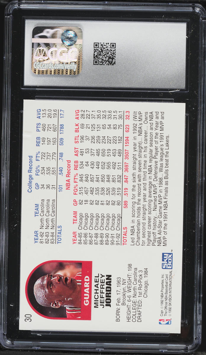 1991 Hoops Michael Jordan #30 CGC 10 GEM MINT