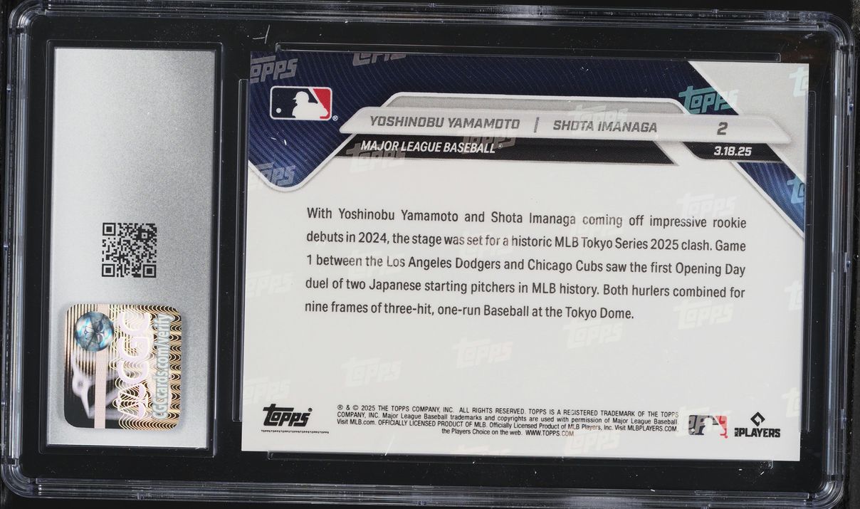 2025 Topps Now Yoshinobu Yamamoto Shota Imanaga #2 CGC 10 GEM MINT