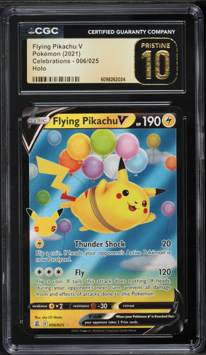 2021 Pokemon Sword & Shield Celebrations Holo Flying Pikachu V #6 CGC 10 PRISTINE on Fanatics Collect 2021 Pokemon Sword & Shield Celebrations Holo Flying Pikachu V #6 CGC 10 PRISTINE on Fanatics Collect