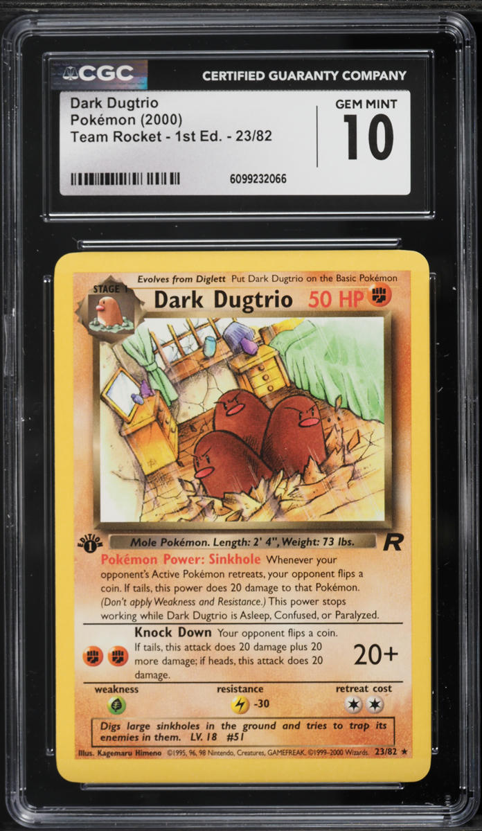 2000 Pokemon Team Rocket 1st Edition Dark Dugtrio #23 CGC 10 GEM MINT