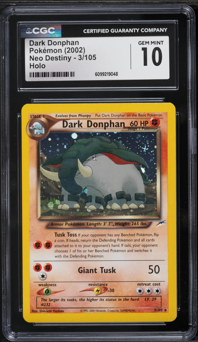2002 Pokemon Neo Destiny Holo Dark Donphan #3 CGC 10 GEM MINT