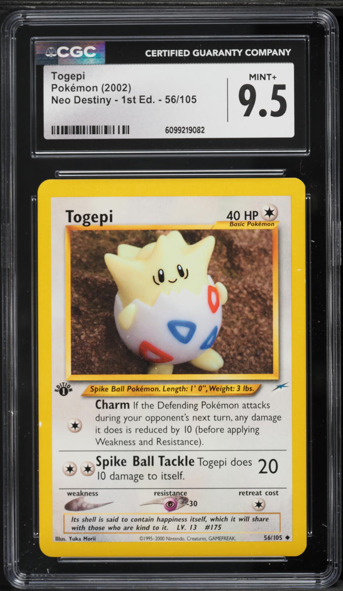 2002 Pokemon Neo Destiny 1st Edition Togepi #56 CGC 9.5 MINT+ on Fanatics  Collect