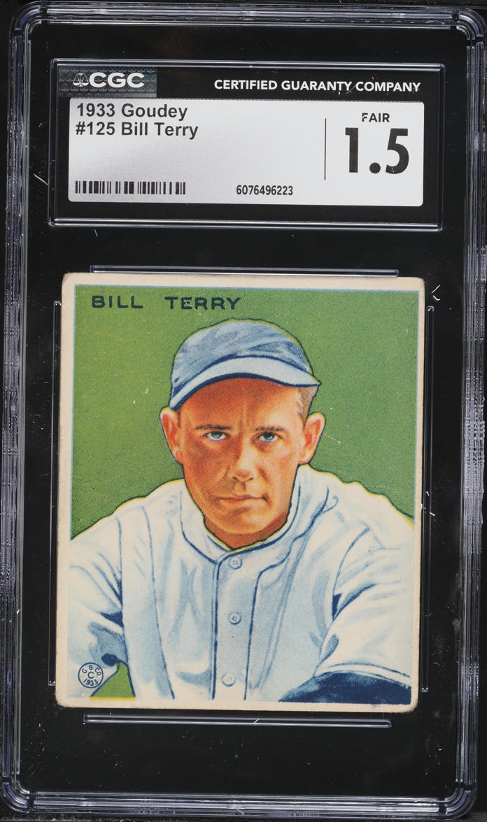 1933 Goudey Bill Terry #125 CGC 1.5 FR