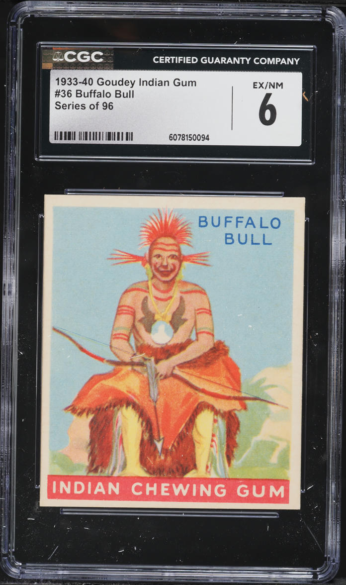 1933 Goudey Indian Gum The Buffalo Bull #36 CGC 6 EXMT