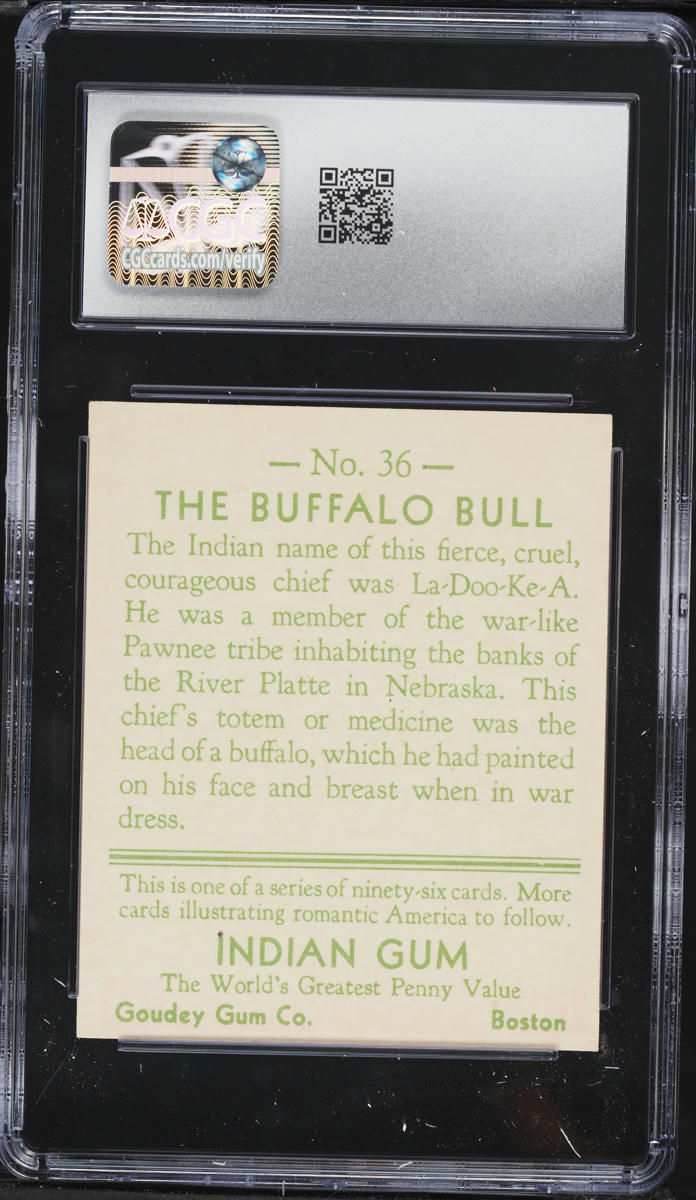1933 Goudey Indian Gum The Buffalo Bull #36 CGC 6 EXMT