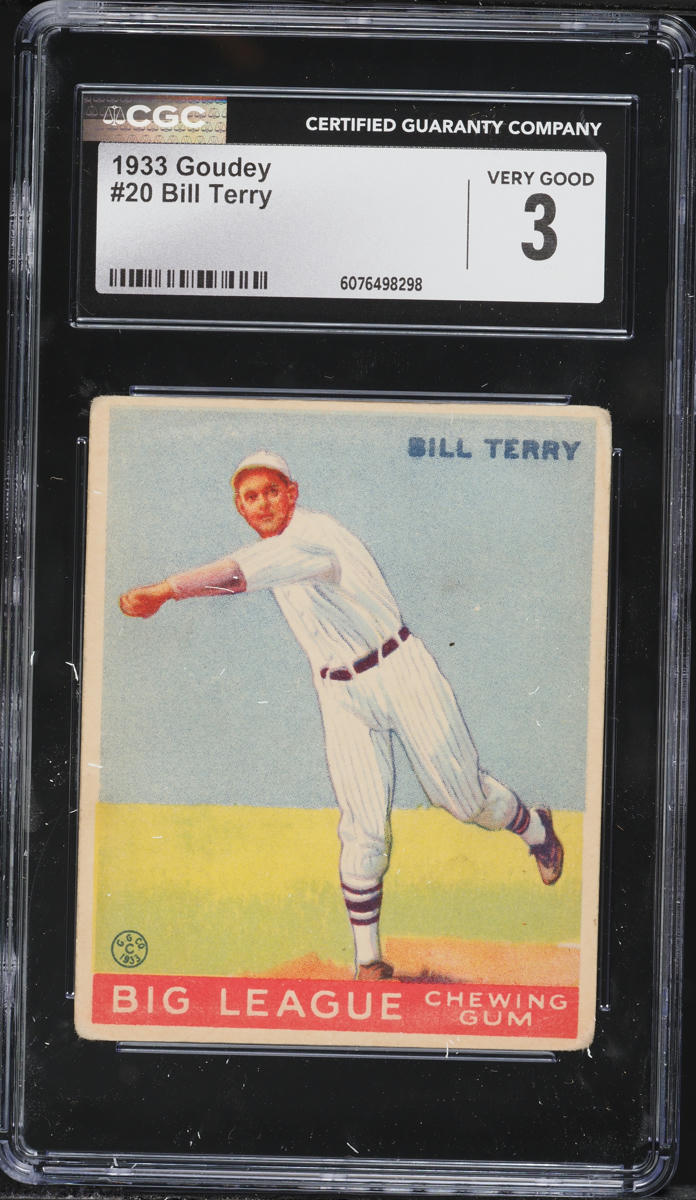 1933 Goudey Bill Terry #20 CGC 3 VG