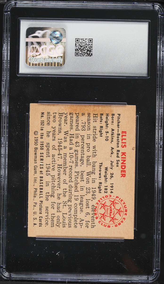 1950 Bowman Ellis Kinder #152 CGC 3 VG