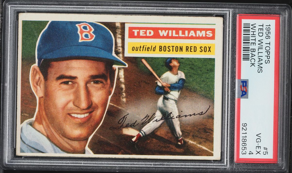 1956 Topps Ted Williams WHITE BACK #5 PSA 4 VGEX