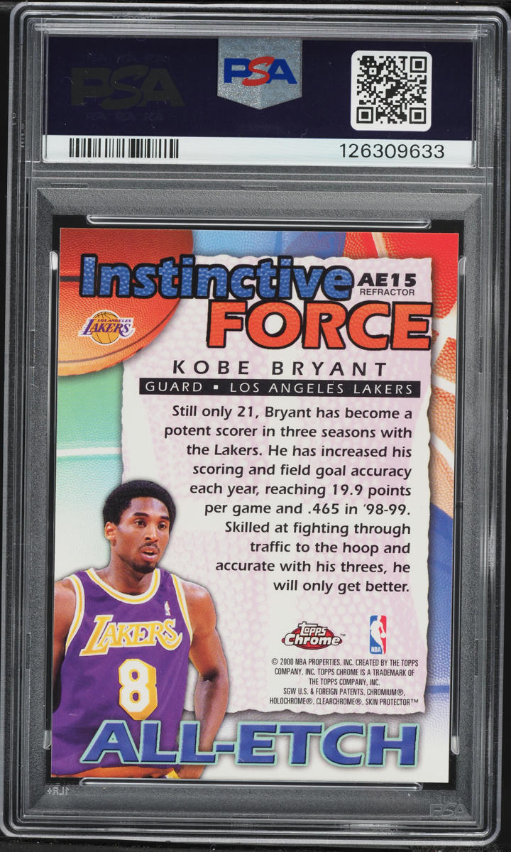 1999 Topps Chrome All-Etch Refractor Kobe Bryant #AE15 PSA 9 MINT