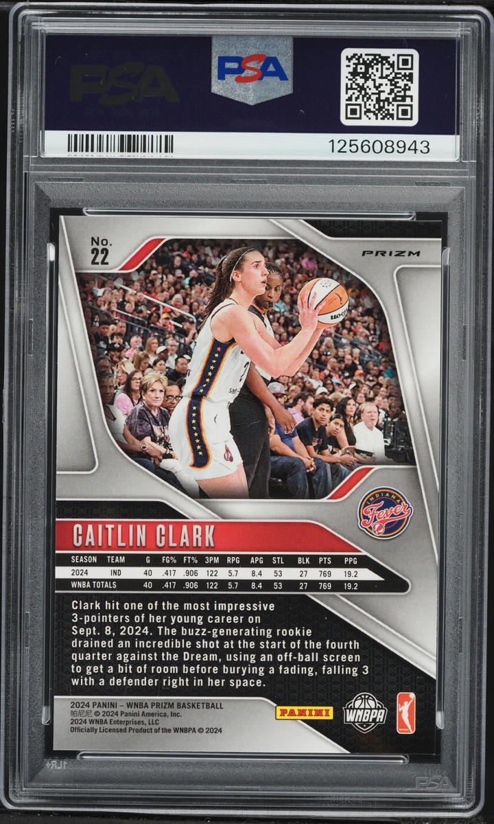 2024 Panini Prizm WNBA Blue Velocity Caitlin Clark ROOKIE #22 PSA 10 GEM MINT