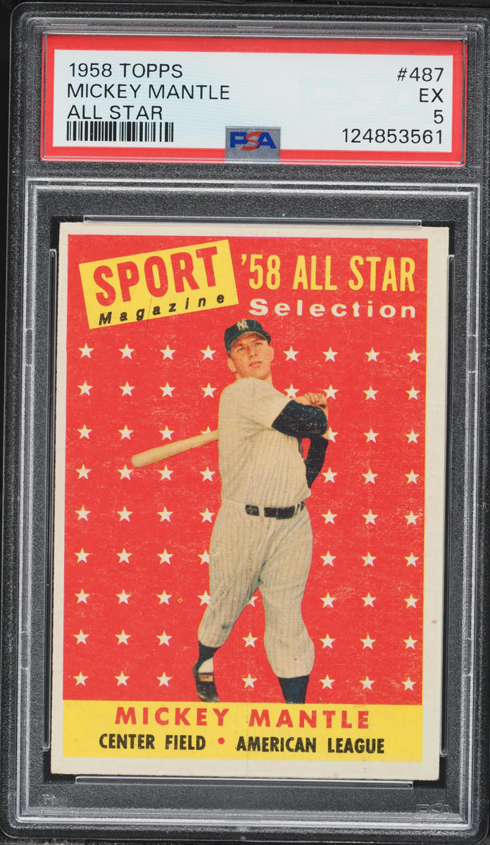 1958 Topps Mickey Mantle ALL STAR #487 PSA 5 EX