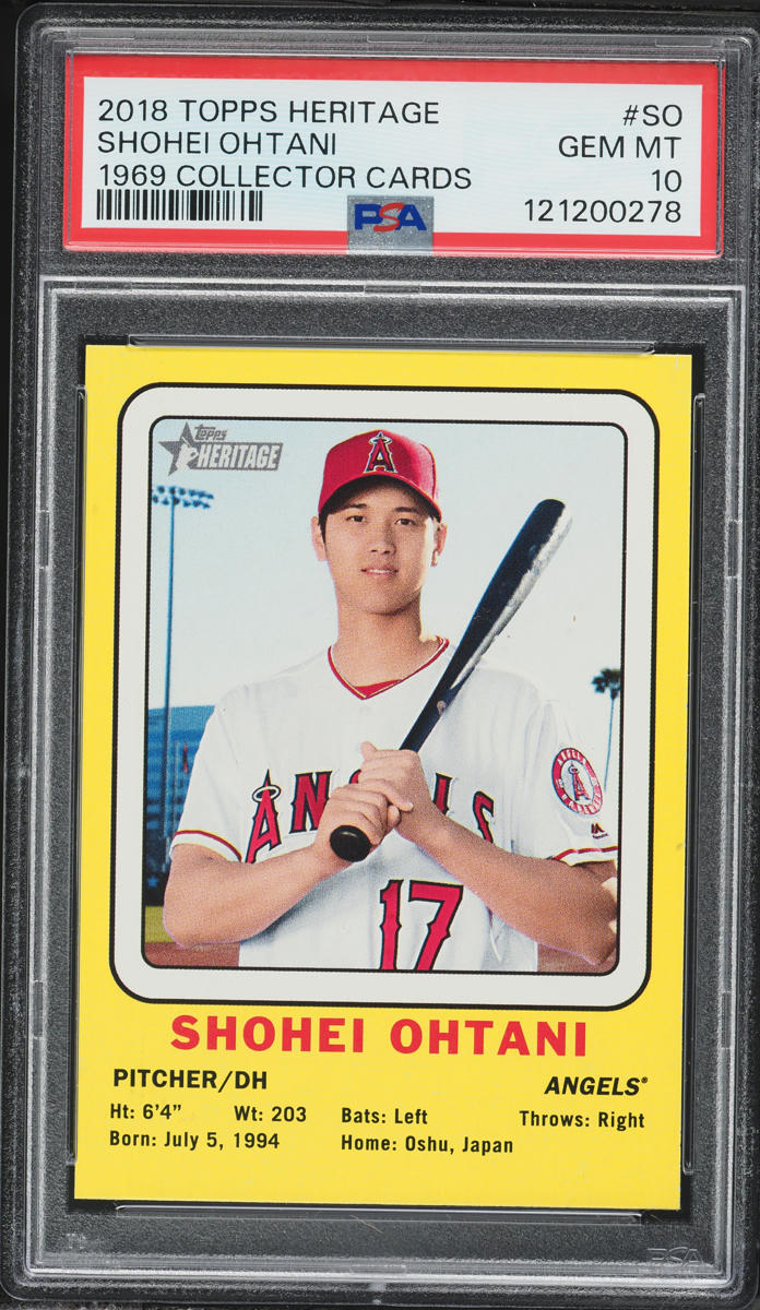 2018 Topps Heritage '69 Collector Cards Shohei Ohtani ROOKIE #69CC-SO PSA 10 GEM MINT