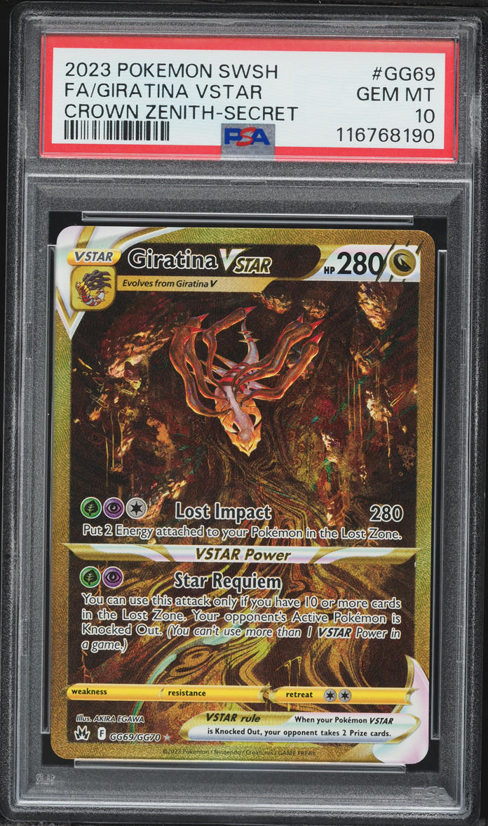 2023 Pokemon Sword & Shield Crown Zenith Gold Rare Giratina VSTAR #GG69 PSA 10 GEM MINT