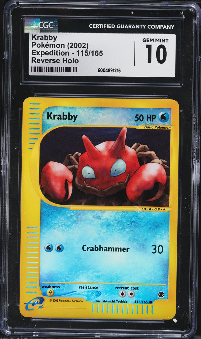 krabby pokemon card - 098/165 - Pokemon 151 - Reverse Foil Colorless Retreat Cost Pokemon Card - Fire Red
