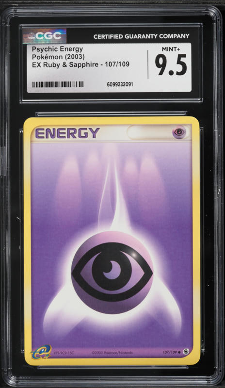 2003 Pokemon EX Ruby & Sapphire Psychic Energy #107 CGC 9.5 MINT+