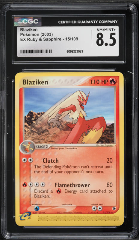 2003 Pokemon EX Ruby & Sapphire Blaziken #15 CGC 8.5 NM-MT+