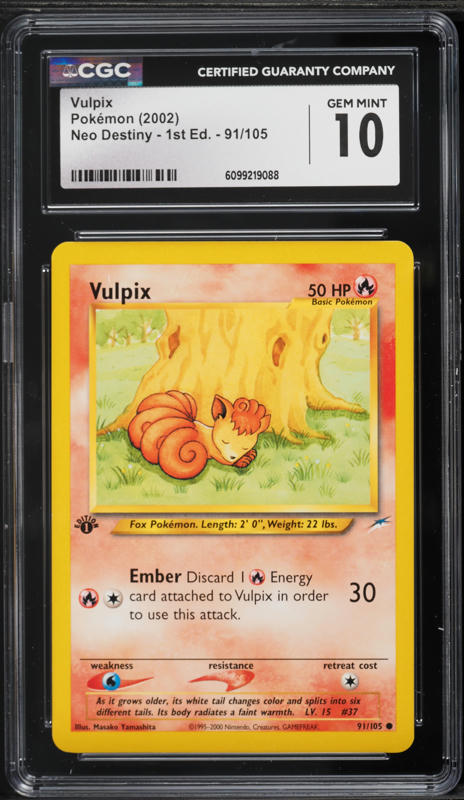 2002 Pokemon Legendary Collection Reverse Holo Vulpix #98 PSA 9