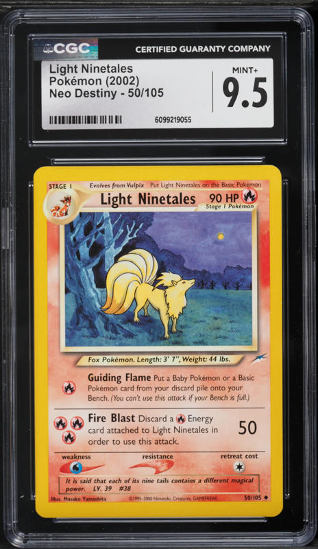 2002 ninetales pokemon card Wind of the Sea 023/087 Holo CGC 9 Weakness Water 2 Retreat Cost 2002 Nintendo Pokemon Legendary Collection