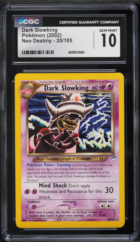 2002 Pokemon Neo Destiny Dark Slowking #20 CGC 10 GEM MINT on