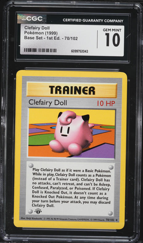 1999 Pokemon French Base Set 1st Edition Clefairy Doll #70 CGC 10 PRISTINE  on Fanatics Collect