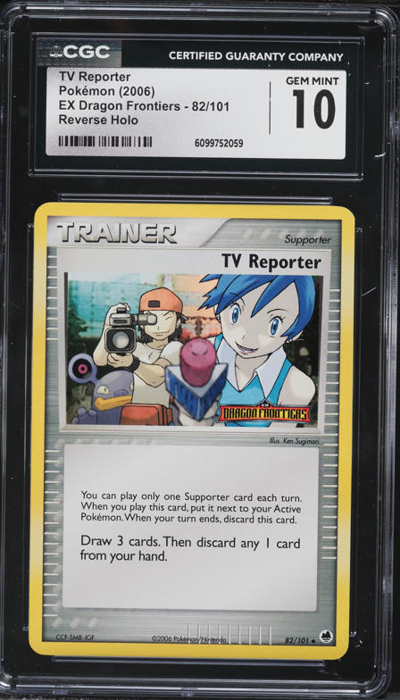 2006 Pokemon EX Dragon Frontiers Reverse Holo TV Reporter #82 CGC 10 GEM MINT