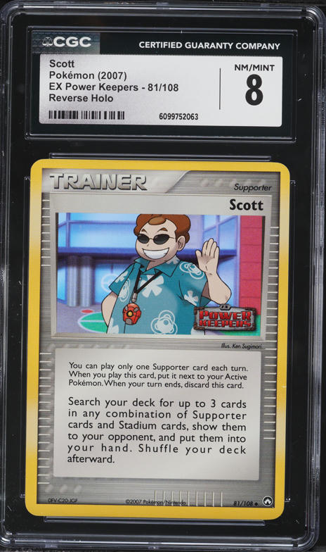 2007 Pokemon EX Power Keepers Reverse Holo Scott #81 CGC 8 NM-MT