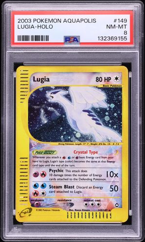 2003 Pokemon Aquapolis Holo Crystal Lugia #149 PSA 8 NM-MT
